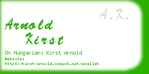arnold kirst business card
